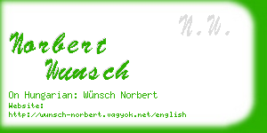 norbert wunsch business card
